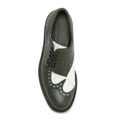 Ladies Dark Green Rayford Wingtip Derby In Green,two Tone